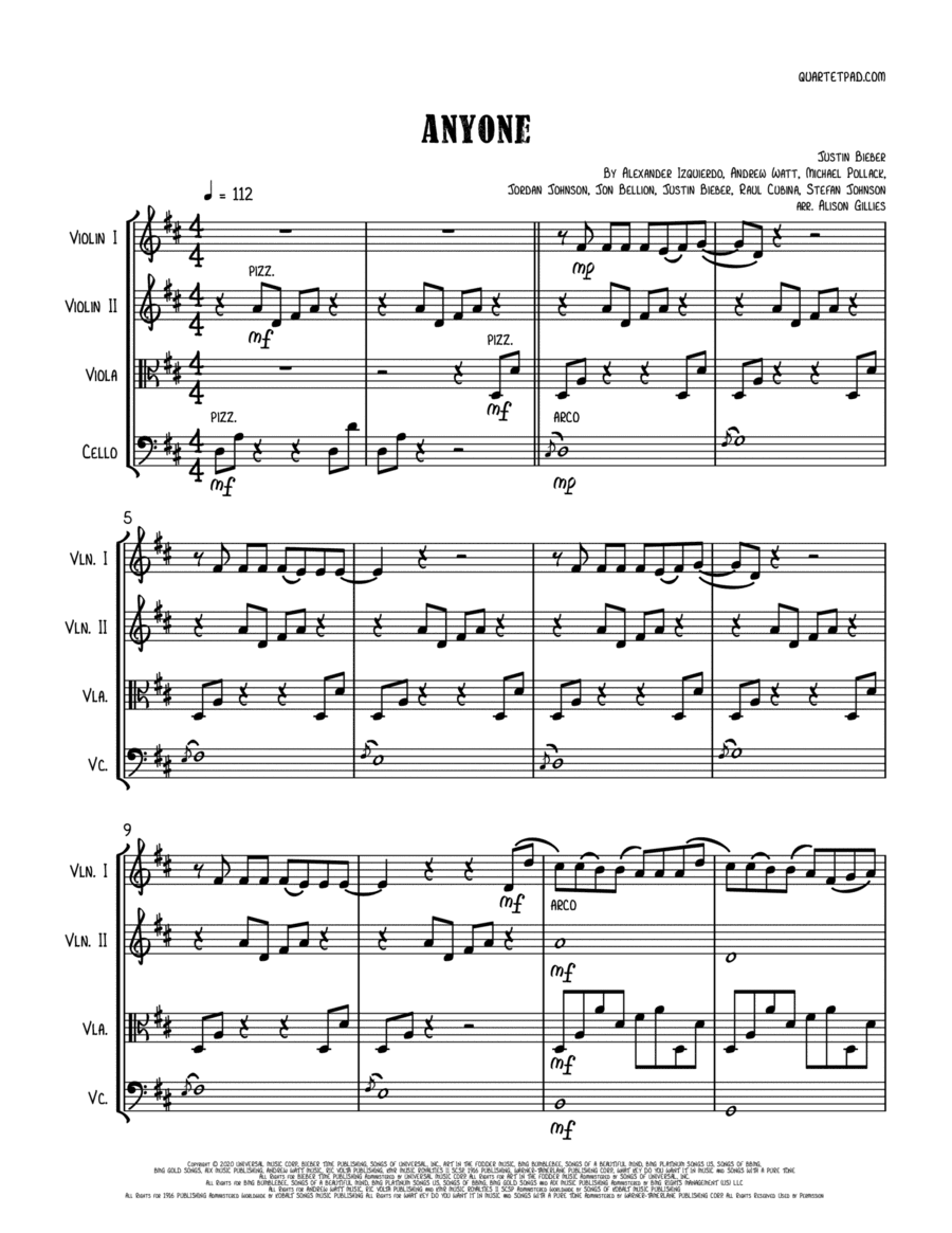 Anyone (arr. Alison Gillies)