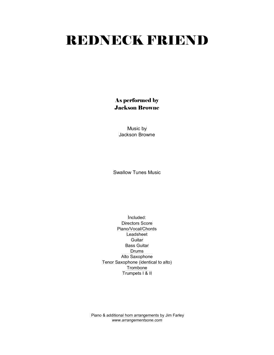 Redneck Friend (arr. Jim Farley www.arrangementsone.com)