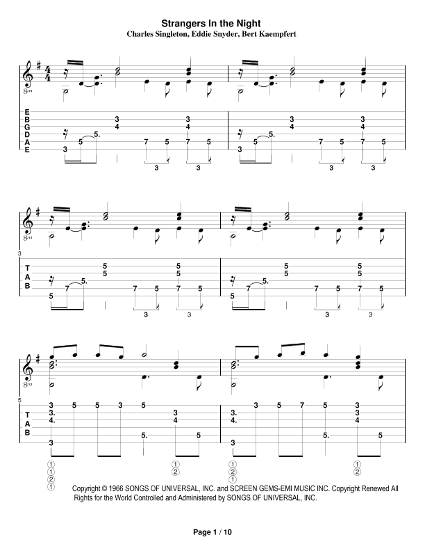 Strangers In The Night (arr. Steven King)