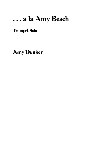 . . . a la Amy Beach