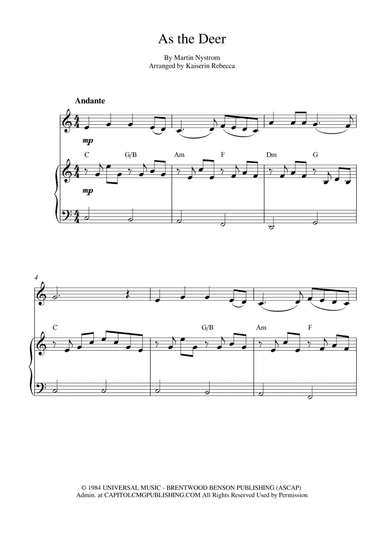 As The Deer (arr. Kaiserin Rebecca)