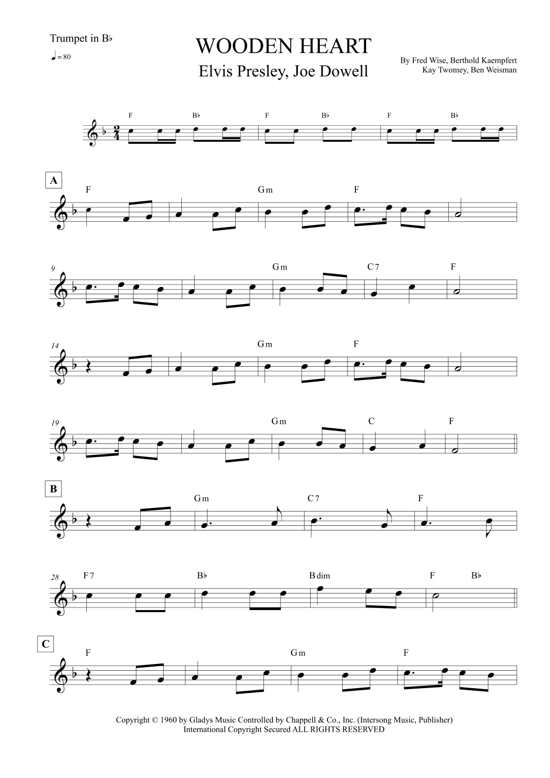 Wooden Heart (arr. Leo Silva)
