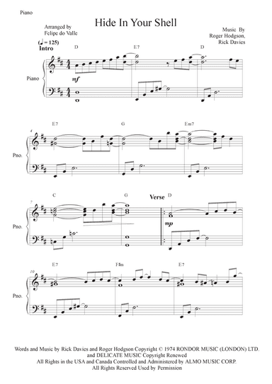 Hide In Your Shell (arr. Felipe do Valle)