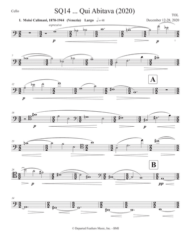 SQ14 ... Qui Abitava (2020) cello part
