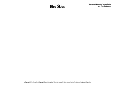 Blue Skies (arr. Gus Shoemaker)