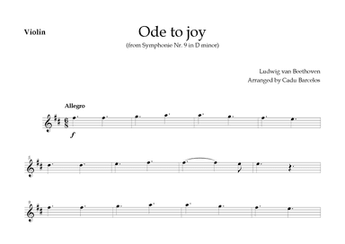 Ode to joy - Beethoven Violin Chords (arr. Cadu Barcelos)