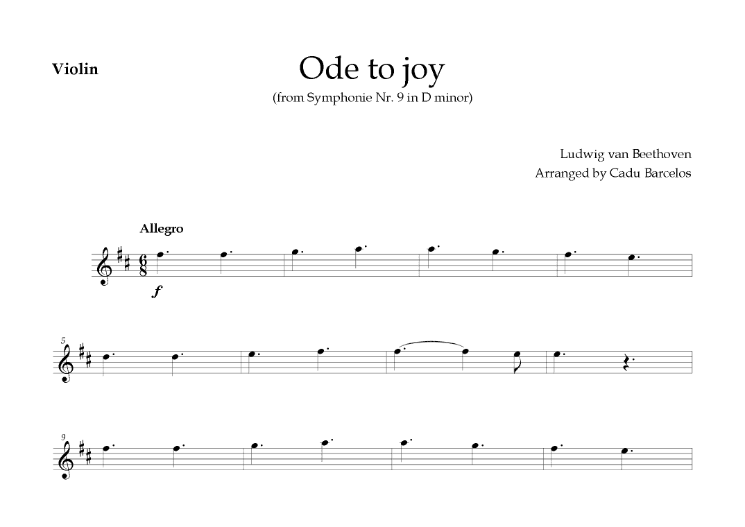 Ode to joy - Beethoven Violin Chords (arr. Cadu Barcelos)