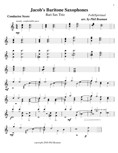 Jacob's Baritone Saxophones - Trio (arr. Phil Beaman)