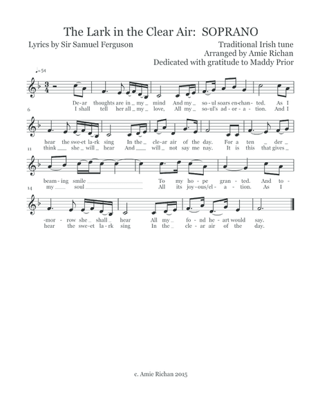 The Lark in the Clear Air (arr. Amie Richan)