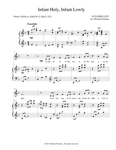 Infant Holy, Infant Lowly (W ZLOBIE LEZY), Medium-Low Voice, arr. Brenda Portman (arr. Brenda Portman)