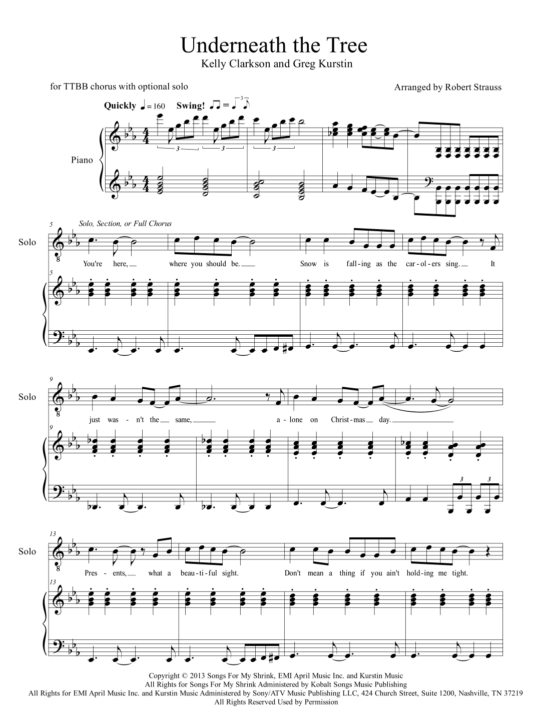 Underneath The Tree (arr. Robert Strauss)
