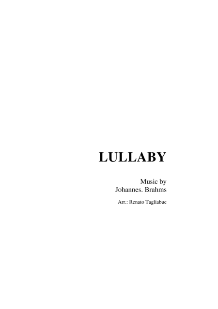 LULLABY - Brahms - For String Quartet - with parts (arr. R. Tagliabue)