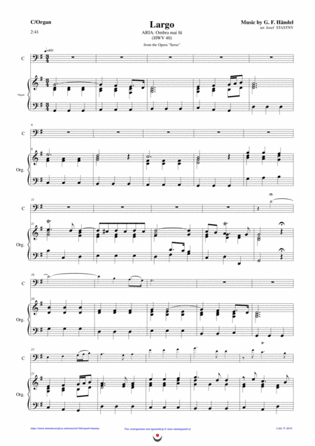 Largo (Serse) (arr. Josef STASTNY)