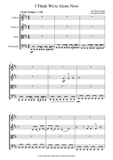 I Think We're Alone Now (arr. Newolski)