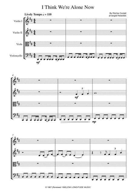 I Think We're Alone Now (arr. Newolski)