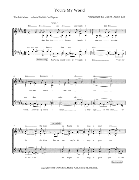 You're My World (arr. Liz Garnett)