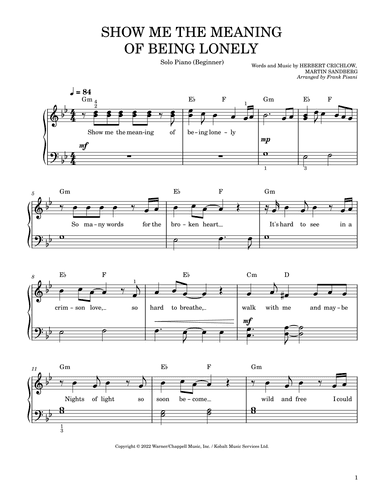 Show Me The Meaning Of Being Lonely (arr. Frank Pisani)