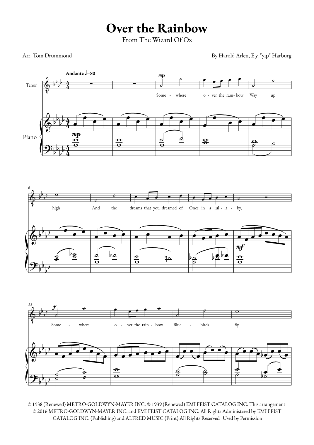 Over The Rainbow (arr. Tom Drummond)
