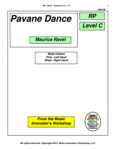 Ravel - Pavane Dance - (Key Map Tablature) (arr. John M. Honeycutt)