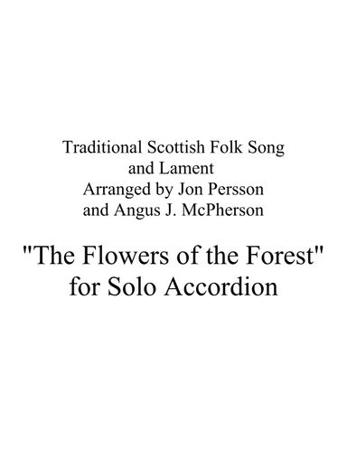 "The Flowers of the Forest" for Solo Accordion (arr. Jon Persson)