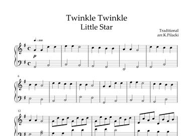 Twinkle Twinkle Little Star for Piano Solo (arr. KP82 Music)