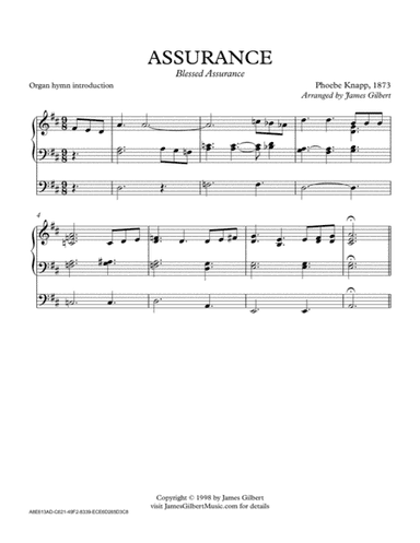 ASSURANCE (Blessed Assurance) (arr. James Gilbert Music)
