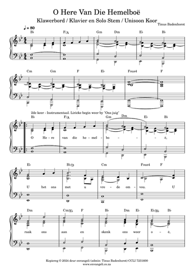 O Here Van Die Hemelboë (Envangeli)