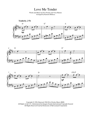 Love Me Tender (arr. Kaiserin Rebecca)