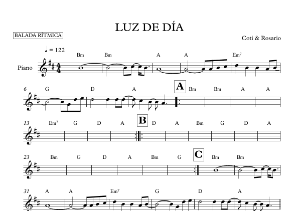 Luz De Dia (arr. Mateo Aguilar)