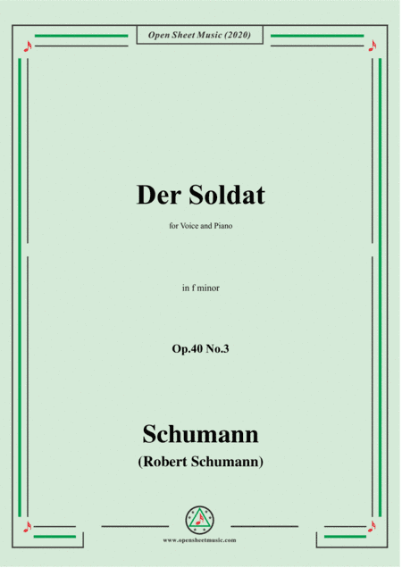 Schumann-Der Soldat Op.40 No.3,in f minor (arr. MSM)