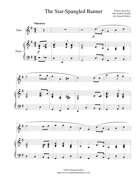 The Star-Spangled Banner - for flute and piano (arr. Samuel Stokes)