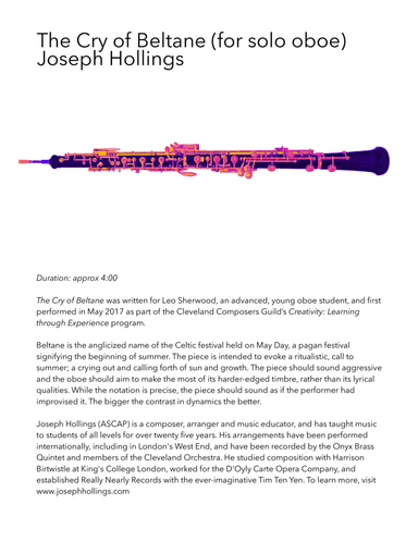 The Cry of Beltane (for solo oboe)