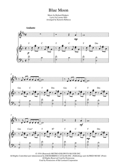 Blue Moon (arr. Kaiserin Rebecca)