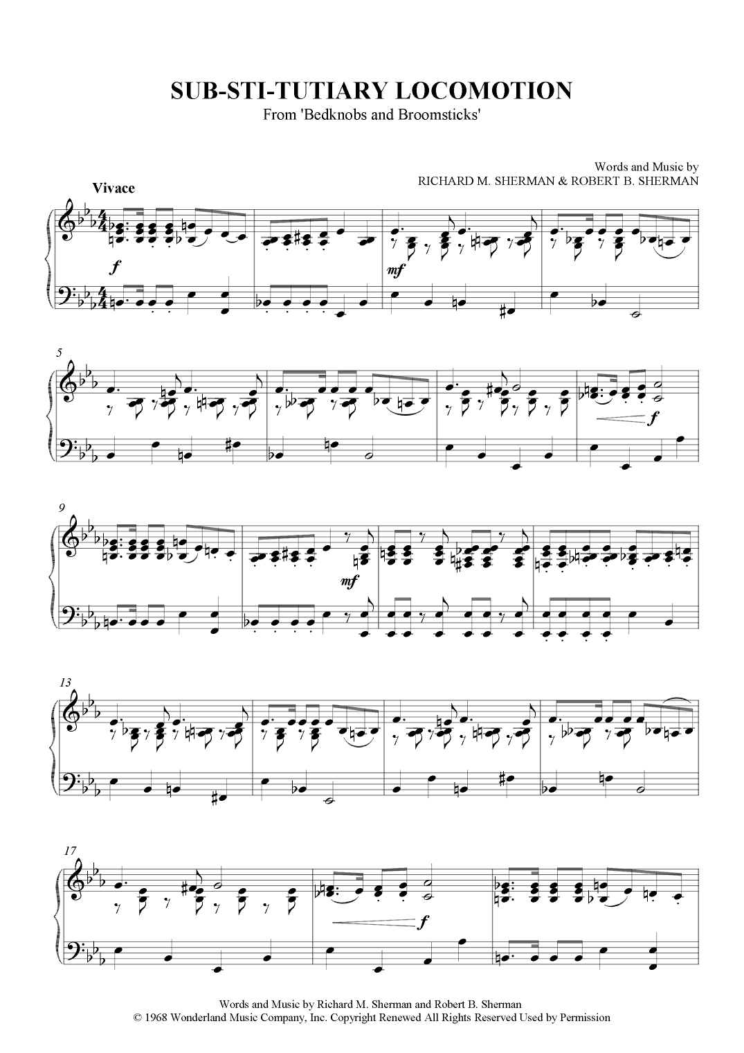 Sub-sti-tutiary Locomotion (arr. S Carlile)