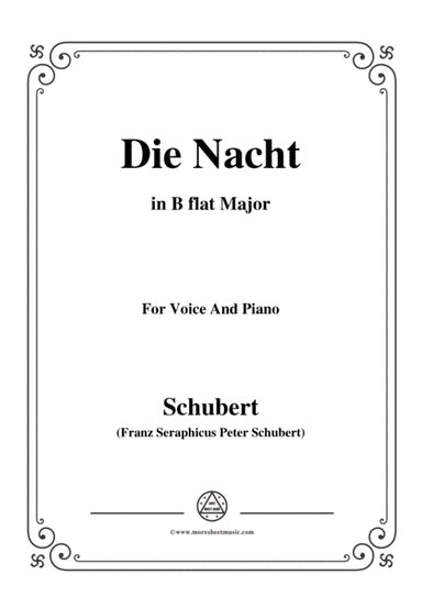 Schubert-Die Nacht,in B flat Major,D.359,for Voice and Piano (arr. MSM)