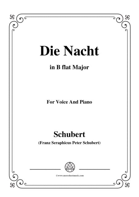 Schubert-Die Nacht,in B flat Major,D.359,for Voice and Piano (arr. MSM)