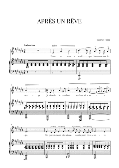 Fauré - Après un Rêve (A-sharp minor) (arr. Cadenza Editions)