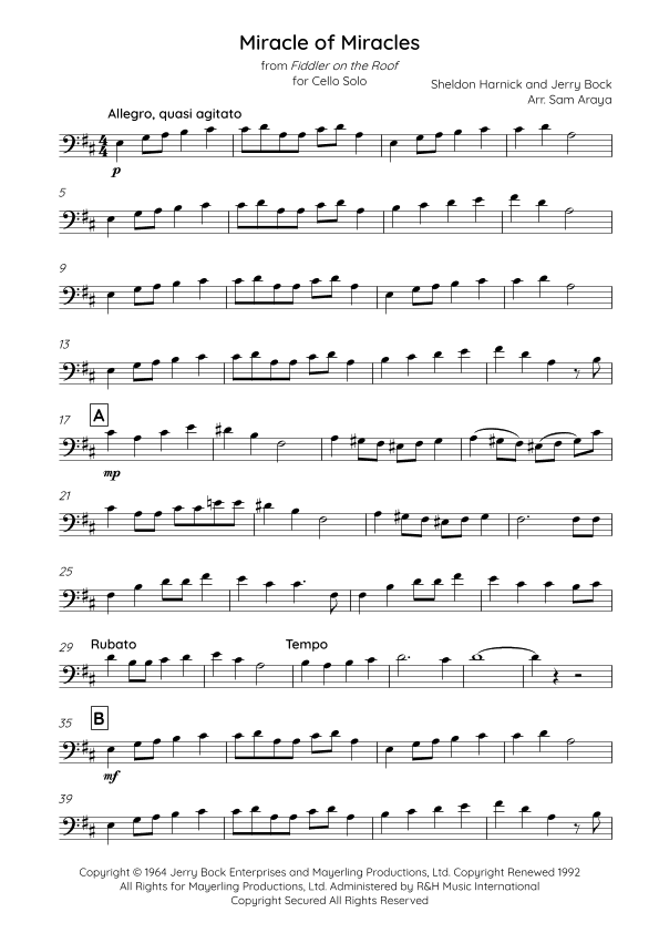 Miracle Of Miracles (arr. Sam Araya)