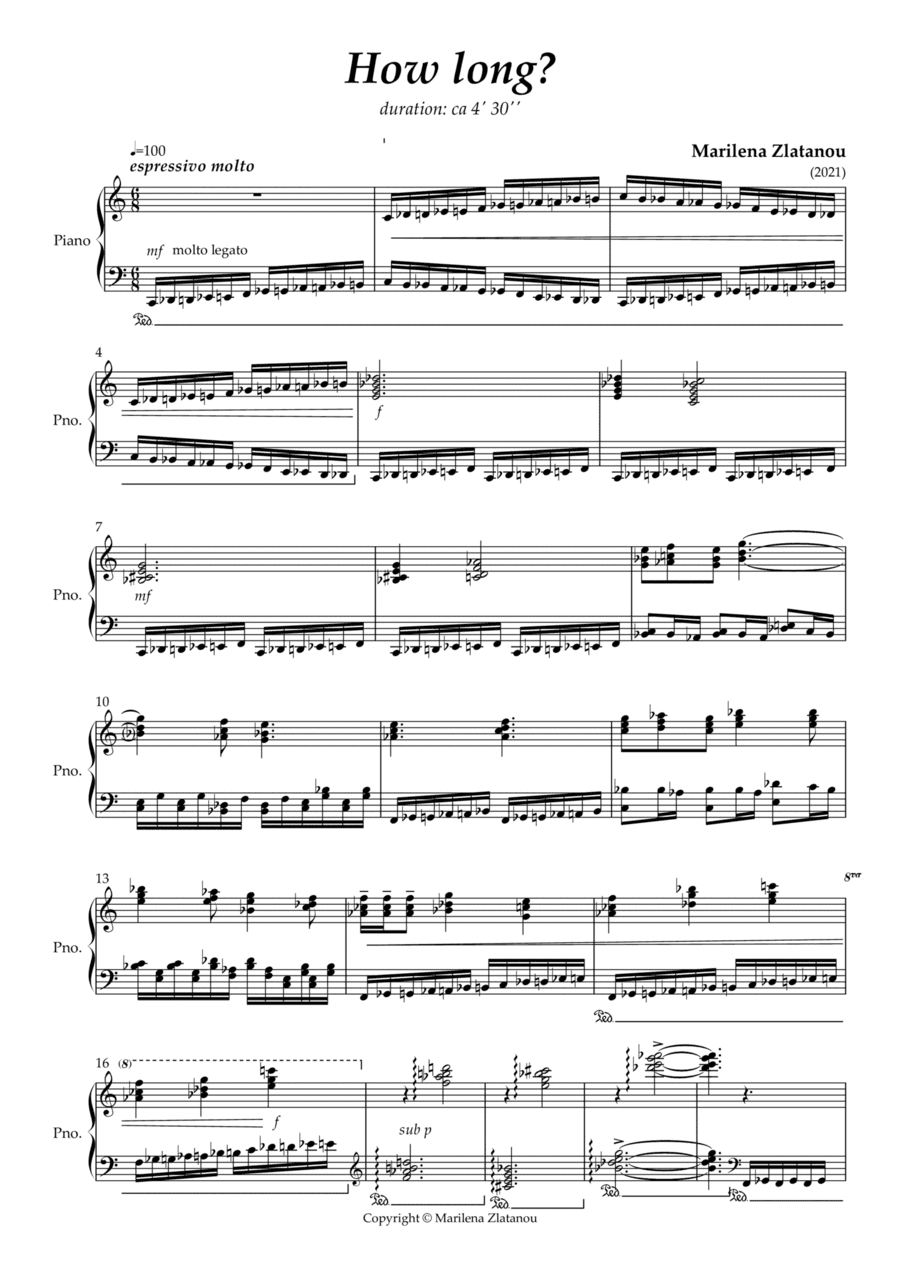 HOW LONG? for solo piano