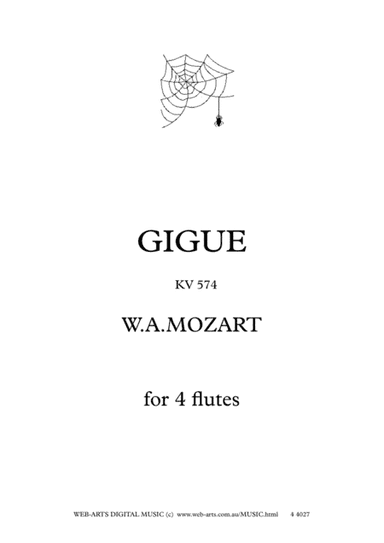 GIGUE KV574 for 4 flutes - MOZART (arr. WEB-ARTS Digital Music)