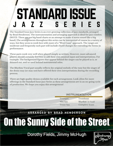 On The Sunny Side Of The Street (arr. Brad Henderson)