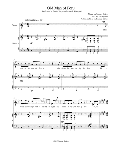 Old Man of Peru - for tenor or soprano with piano