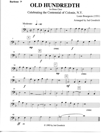 "Old Hundredth" for brass choir