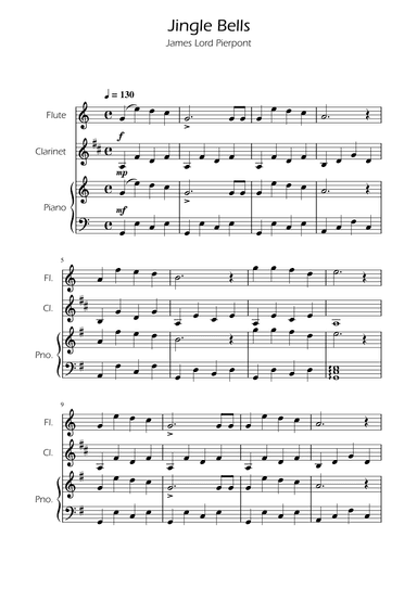 Jingle Bells - Flute and Clarinet Duet w/ Piano (arr. Ygor Nunes)