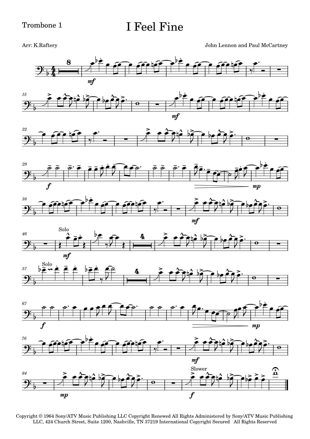 I Feel Fine (arr. Kyle Raftery)