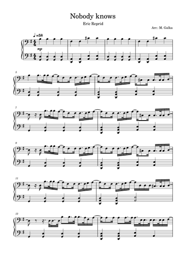 Nobody Knows (arr. M. Galka)