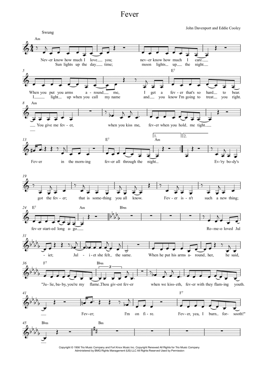 Fever (arr. Vicky Jacobs)