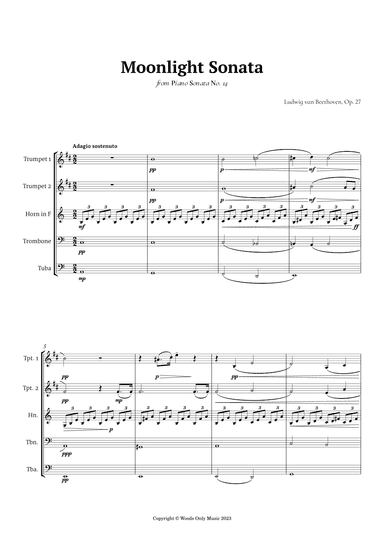 Moonlight Sonata by Beethoven for Brass Quintet (arr. Ander)