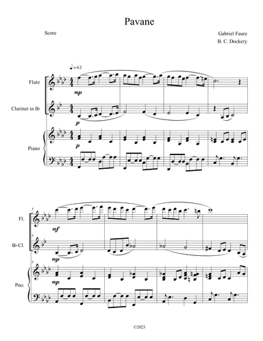 Pavane (Flute and Clarinet Duet with Piano Accompaniment) (arr. B. C. Dockery)