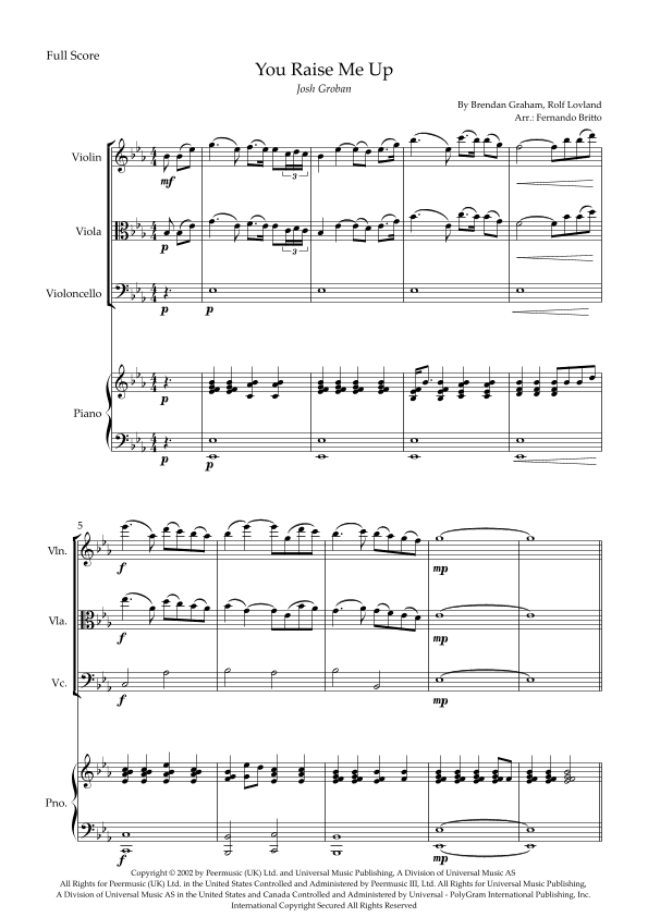You Raise Me Up (arr. Fernando Britto)